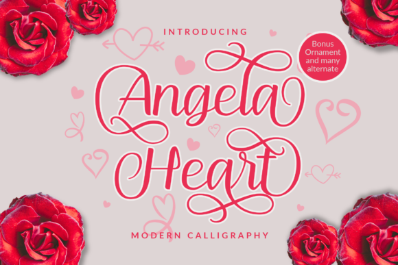 Angela Heart Font for Creative Designers